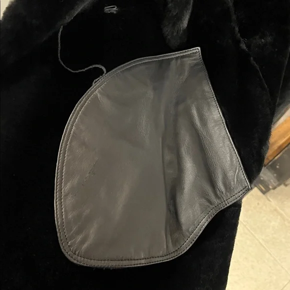 L.K. Bennet CT Amberly Black 100% Sheepskin/Shearling Coat Jacket- size Small